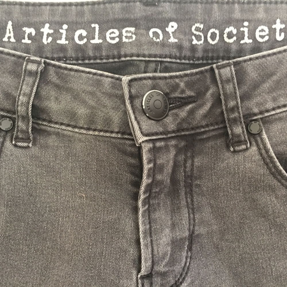 Articles of Society Grey Jeans w/ Leg Zippers